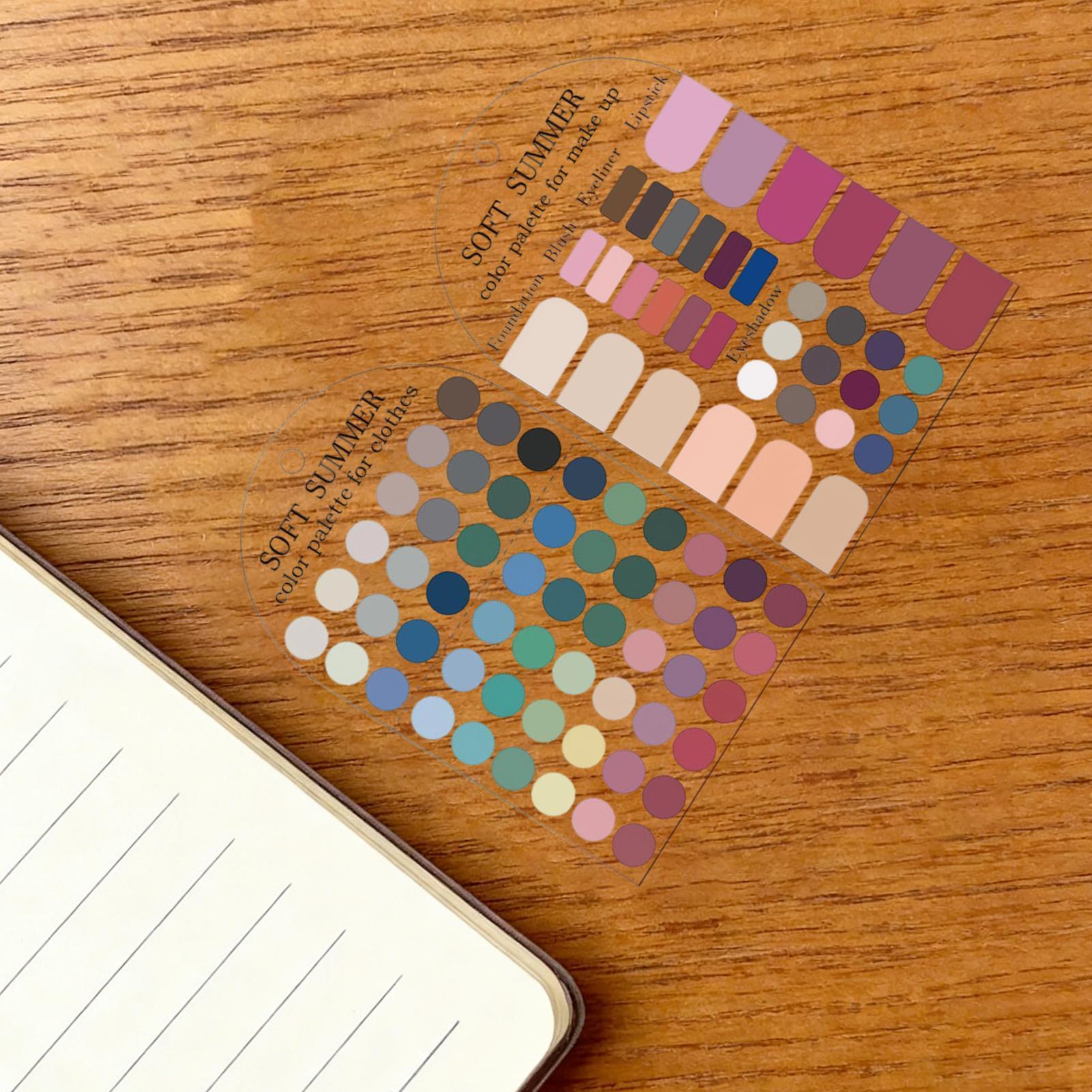 Summer Clothing Palette - 2pcs Soft Summer Color Palette Card