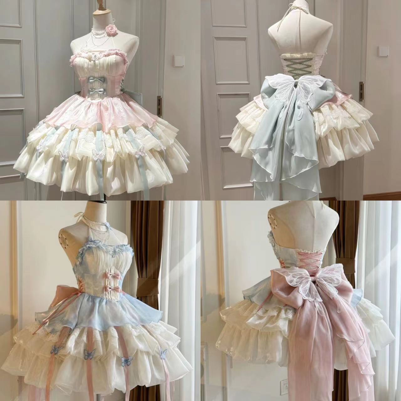 Summer Japanese Clothing - Kawaii Bow Lace Lolita Dress Women