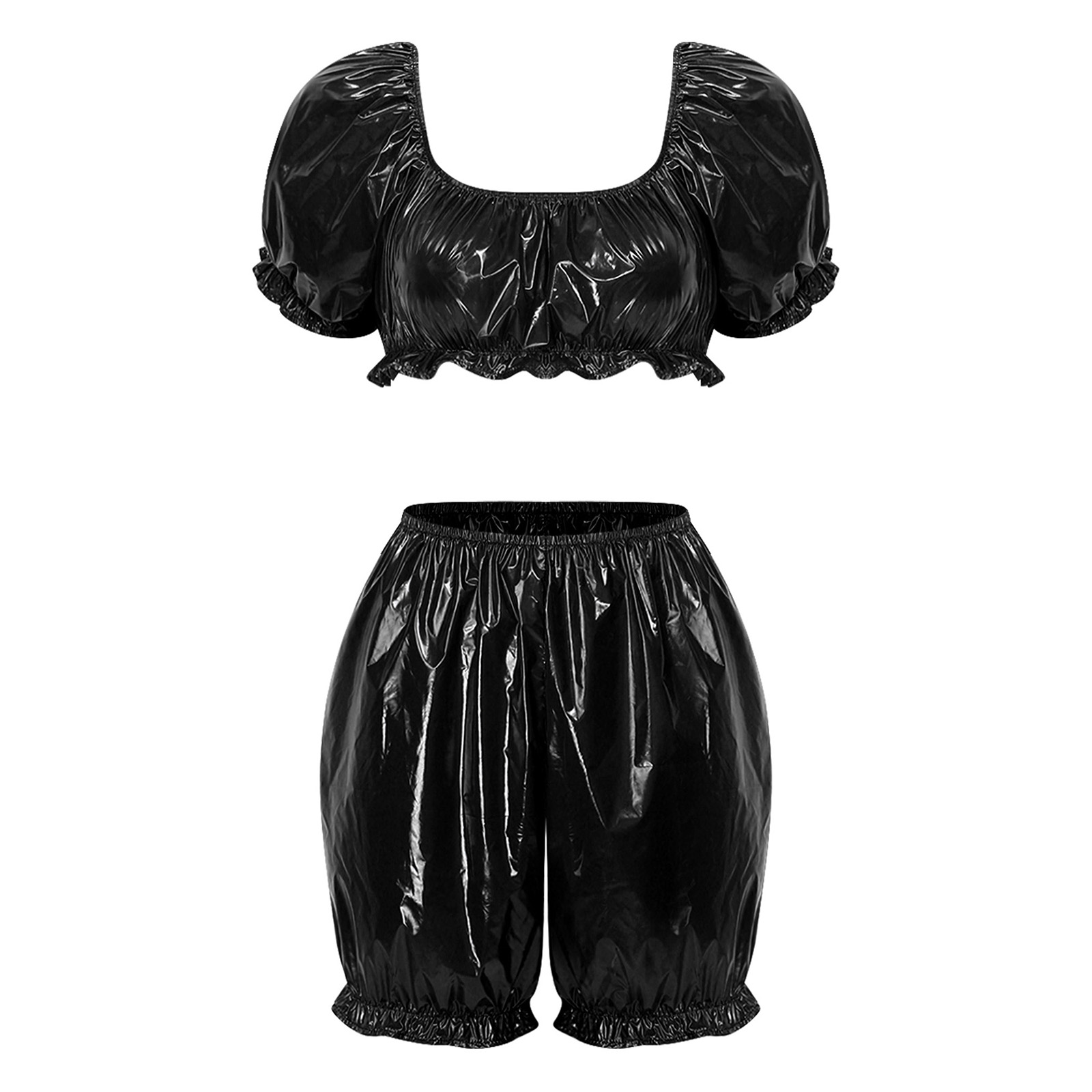 Summer Clothing Tops - Womens Wet Look PU Leather Clubwear