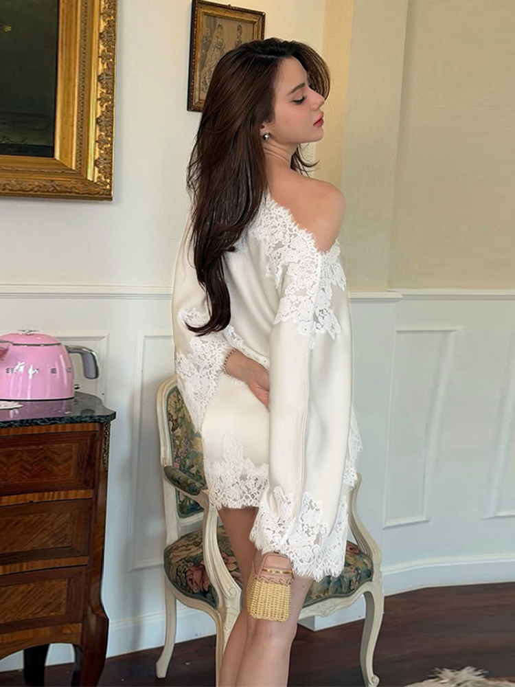 Elegant Lace Patchwork Women's - đánh giá và giá Off Shoulder Blouse