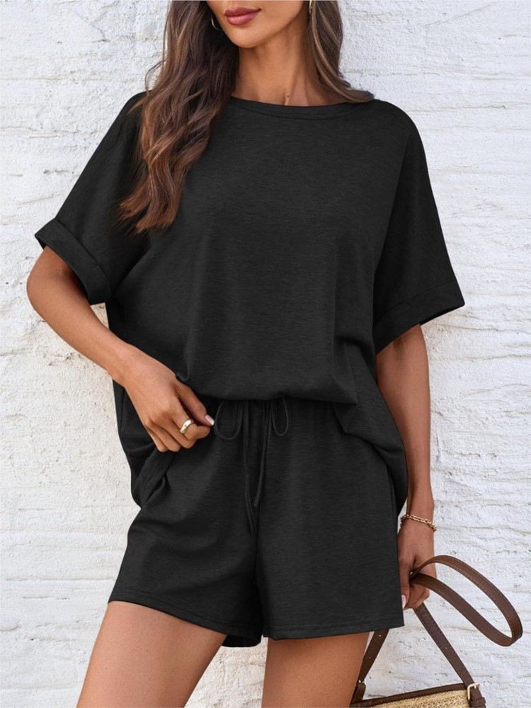 Lady Casual Set Fashion Solid  - đánh giá và giá Summer Clothing Set For Girls