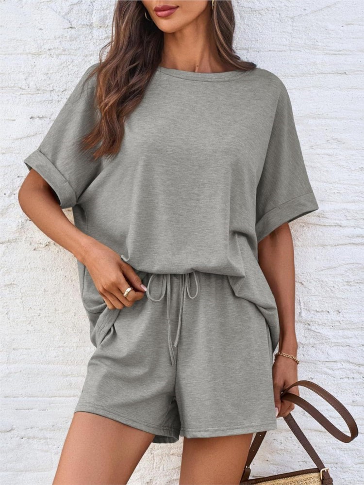 Lady Casual Set Fashion Solid  - đánh giá và giá Summer Clothing Set For Girls
