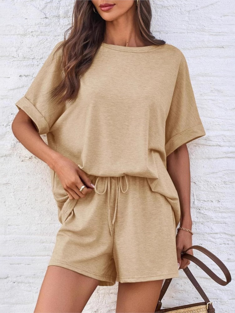 Lady Casual Set Fashion Solid  - đánh giá và giá Summer Clothing Set For Girls