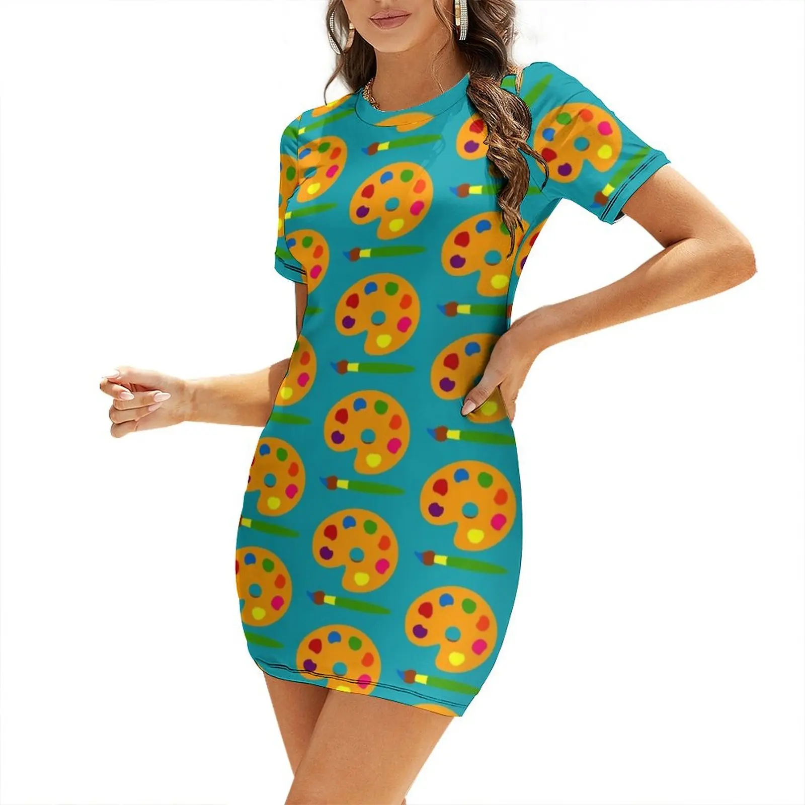 Colorful Paint Palette Short-S - đánh giá và giá Summer Clothing Palette